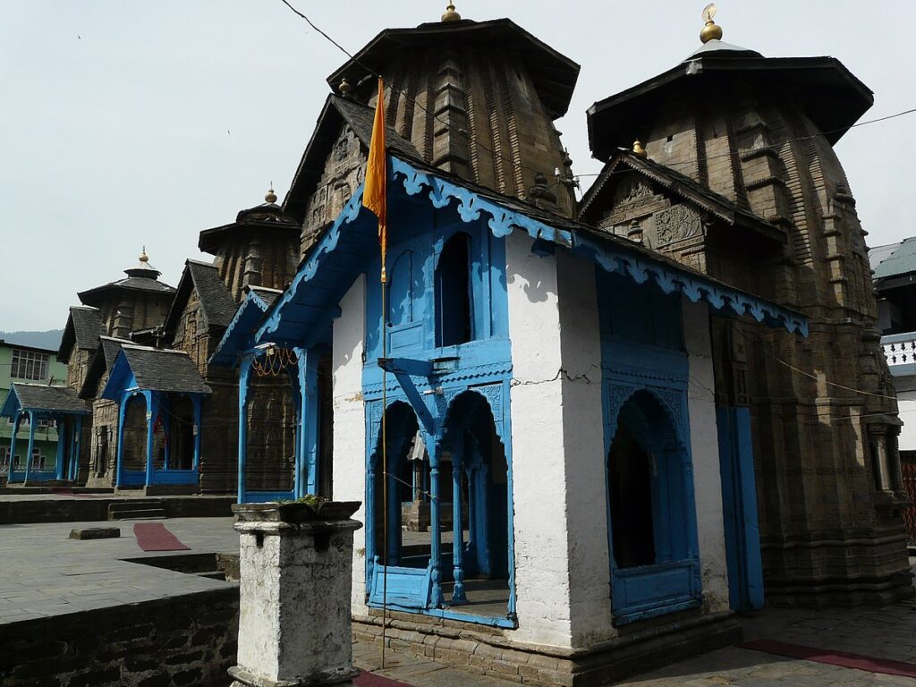 Row of temples at Lakshmi Narayan Temple complex in Chamba