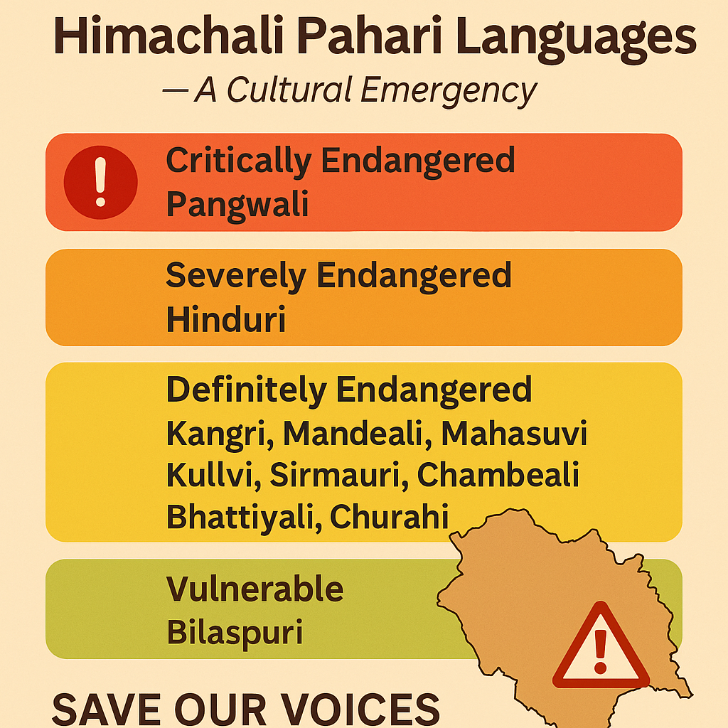 List of Himachali languages withe their Endangerment Level