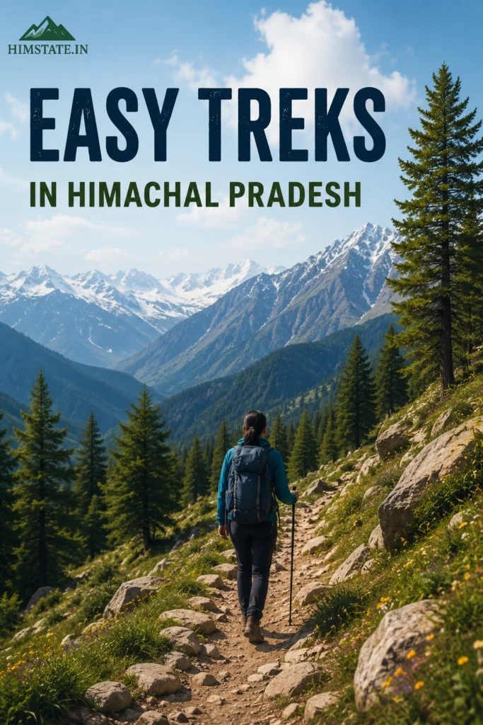Scenic mountain trail in Himachal Pradesh representing easy trekking routes for beginners